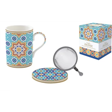 Porcelán szűrősbögre tetővel, 350ml, dobozban, Marrakech, Atmosphere, R2S.105MARR