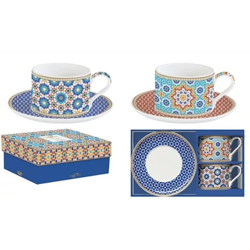 Porceláncsésze+alj 240ml, 2 személyes, dobozban, Coffee Mania, Marrakech, R2S.132MARR