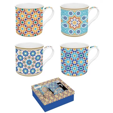 Porcelán bögreszett 4 db-os, 300ml, dobozban, Atmosphere, Marrakech, R2S.179MARR