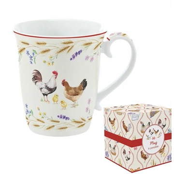 Porcelánbögre 275ml, dobozban, Country Life, R2S.1171CLIF