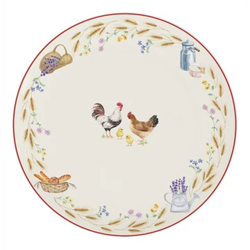 Porcelán lapostányér 27cm, Country Life, R2S.2150CLIF