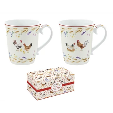 Porcelán bögreszett 2db-os, 275ml, dobozban, Country Life, R2S.1172CLIF