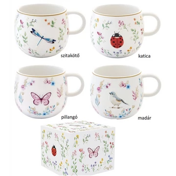 Porcelánbögre 400ml, dobozban, Fancy Garden, R2S.1349FGAR