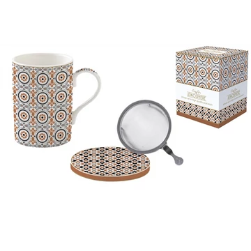 Porcelán szűrősbögre tetővel, 350ml, dobozban, Atmosphere, Geoethnic, R2S.105GEOE Porcelán szűrősbögre tetővel, 350ml, dobozban, Atmosphere, Geoethnic, R2S.105GEOE