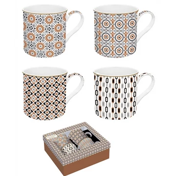 Porcelán bögreszett 4 db-os, 300ml, dobozban, Atmosphere, Geoethnic, R2S.179GEOE
