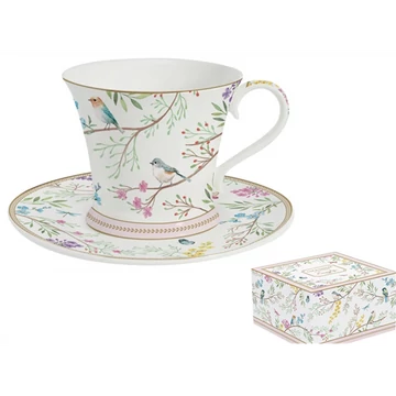 Porceláncsésze+alj 200ml, dobozban, Birds Melody, R2S.1786BIME