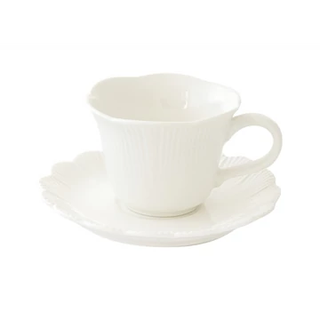 Porcelán eszpresszócsésze+alj 110ml, Fleuri white, R2S.3076FLRI