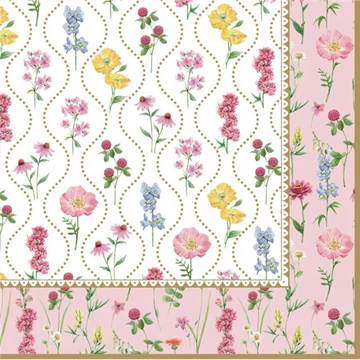 Papírszalvéta 33x33cm, Meadow Flowers, 20db-os, R2S.414MFLO