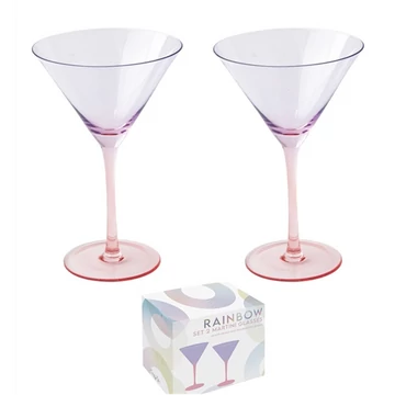 Martinis üvegpohárszett 2 db-os, színes, 270ml, dobozban,lila-piros, Rainbow, R2S.4006RAVR