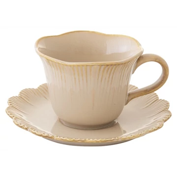 Porcelán teáscsésze+alj, 250ml, Fleuri terracotta, R2S.3075FLRT