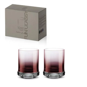 Üdítőspohár színes üvegből, 290ml, 2 db-os szett, Purple, P.M.PM0240PURP
