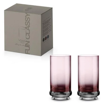 Long Drink pohár színes üvegből, 370ml, 2 db-os szett, Purple, P.M.PM0241PURP