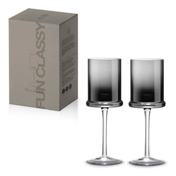 Borospohár színes üvegből, 270ml, 2 db-os szett, Smoke Grey, P.M.PM0242SMGR