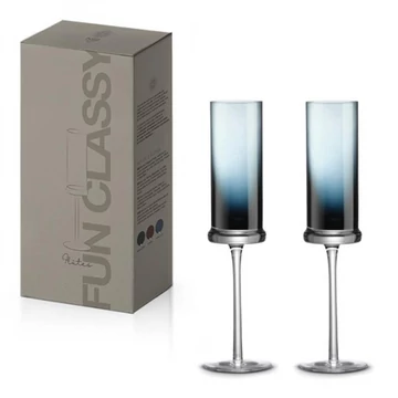 Pezsgőspohár színes üvegből, 190ml, 2 db-os szett, Dark Blue, P.M.PM0243DBLU