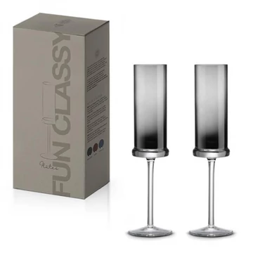 Pezsgőspohár színes üvegből, 190ml, 2 db-os szett, Smoke Grey, P.M.PM0243SMGR