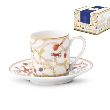 Porcelán eszpresszócsésze+alj 80ml 2 személyes dobozban, Cheval, P.M.PM0125CHEV