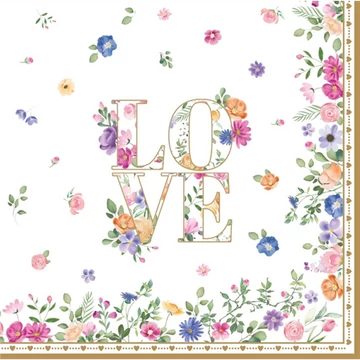 Papírszalvéta 33x33cm, 20db-os, Mon Amour, R2S.414MAMO