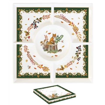 Porcelán kínálótálca 25x25cm, dobozban, Forest Dream, R2S.2095FODR Porcelán kínálótálca 25x25cm, dobozban, Forest Dream, R2S.2095FODR