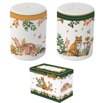 Porcelán só-borsszóró szett, 7cm, dobozban, Forest Dream, R2S.2099FODR