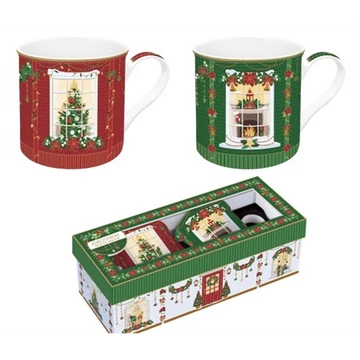 Porcelán bögreszett 2db-os, 300ml, dobozban, Atmosphere, Festive Avenue, R2S.178FEAV Porcelán bögreszett 2db-os, 300ml, dobozban, Atmosphere, Festive Avenue, R2S.178FEAV