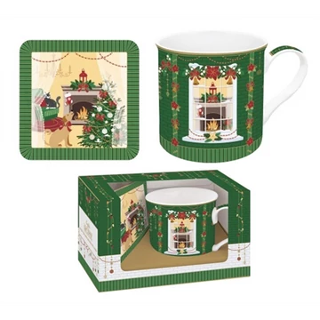 Porcelánbögre 300ml, parafa poháralátéttel, dobozban, Festive Avenue, Atmosphere, R2S.1410FEAV Porcelánbögre 300ml, parafa poháralátéttel, dobozban, Festive Avenue, Atmosphere, R2S.1410FEAV
