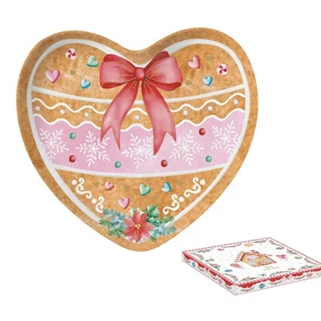 Porcelántálca 20x19cm, mézeskalács szív forma, dobozban, Sweet Christmas, R2S.1480SWEC Porcelántálca 20x19cm, mézeskalács szív forma, dobozban, Sweet Christmas, R2S.1480SWEC