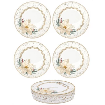 Porcelán desszerttányérszett 4db-os, 19cm, dobozban, White Elegance, R2S.1100WHEL Porcelán desszerttányérszett 4db-os, 19cm, dobozban, White Elegance, R2S.1100WHEL