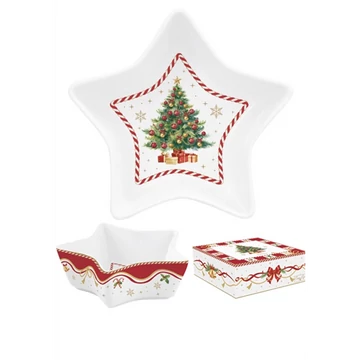 Porcelán csillagtál 15x5cm, dobozban, Christmas Tale, R2S.1323CTAL Porcelán csillagtál 15x5cm, dobozban, Christmas Tale, R2S.1323CTAL