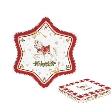 Porcelán csillagtálca 22,5cm, dobozban, Christmas Tale, R2S.1484CTAL