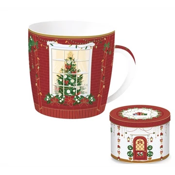 Porcelánbögre 350ml,fémdobozban, Festive Avenue, Atmosphere, R2S.217FEAV