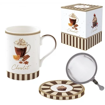 Porcelán szűrősbögre tetővel, 350ml, dobozban, Sweet Moments, R2S.105SWEM