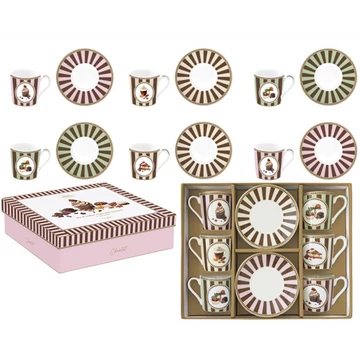 Porcelán eszpresszócsésze+alj 6 személyes, 100ml, dobozban, Coffee Mania, Sweet Moments, R2S.126SWEM