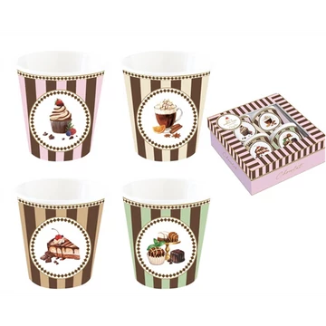 Porcelán eszpresszópohár 4 személyes, 100ml,dobozban, Sweet Moments, R2S.176SWEM
