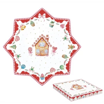 Porcelán tortatál 32cm, dobozban, Sweet Christmas, R2S.1412SWEC