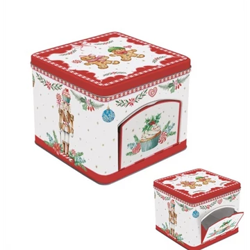 Cukorkás fémdoboz 14x14x12cm, Sweet Christmas, R2S.095SWEC