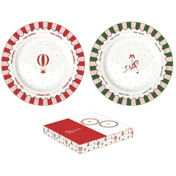 Porcelán lapostányérszett 2db-os, 27cm, dobozban, Christmas Twist, R2S.3117CTWI Porcelán lapostányérszett 2db-os, 27cm, dobozban, Christmas Twist, R2S.3117CTWI