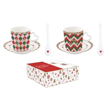 Porcelán eszpresszócsésze+alj 2 személyes, 100ml, dobozban, Christmas Twist, R2S.3107CTWI Porcelán eszpresszócsésze+alj 2 személyes, 100ml, dobozban, Christmas Twist, R2S.3107CTWI