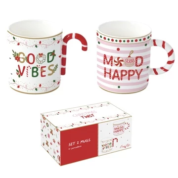 Porcelán bögreszett 2db-os, 350ml, dobozban, Christmas Twist, R2S.3118CTWI Porcelán bögreszett 2db-os, 350ml, dobozban, Christmas Twist, R2S.3118CTWI