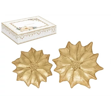 Üvegtálszett 2 db-os, 18/21cm, dobozban, arany színű virág, White Elegance, R2S.1425WHEL Üvegtálszett 2 db-os, 18/21cm, dobozban, arany színű virág, White Elegance, R2S.1425WHEL