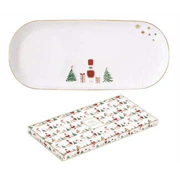 Porcelántálca 34,5x15cm, dobozban, Let it Snow, R2S.1344LSNO