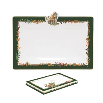 Porcelántálca 36x24cm, dobozban, Forest Dream, R2S.2078FODR