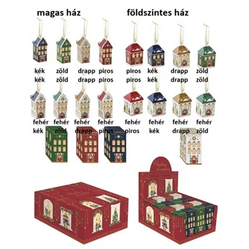 Kerámiaházikó függődísz, dobozban, Festive Avenue, R2S.1846FEAV Kerámiaházikó függődísz, dobozban, Festive Avenue, R2S.1846FEAV