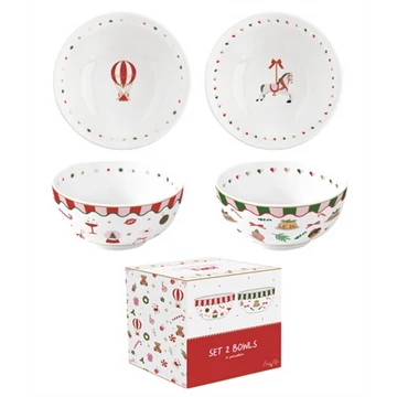 Porcelán tálkaszett 2 db-os, 15cm, dobozban, Christmas Twist, R2S.3119CTWI Porcelán tálkaszett 2 db-os, 15cm, dobozban, Christmas Twist, R2S.3119CTWI
