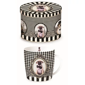 Porcelánbögre fémdobozban 250ml, Barocco Dogs A, R2S.217DOGA Porcelánbögre fémdobozban 250ml, Barocco Dogs A, R2S.217DOGA