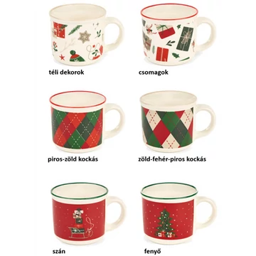 Porcelánbögre presszós 100ml, téli dekorok, N.S.BGQ241204A Porcelánbögre presszós 100ml, téli dekorok, N.S.BGQ241204A