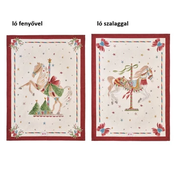 Konyharuha 50x70cm, pamut, Giostra ló szalaggal, N.S.HTH251613B