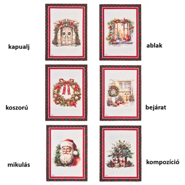 Konyharuha 50x70cm, pamut, Christmas is coming, ablak, N.S.HTH251901E