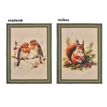 Konyharuha 50x70cm, pamut, Bosco incantato, madarak, N.S.HTH252006A