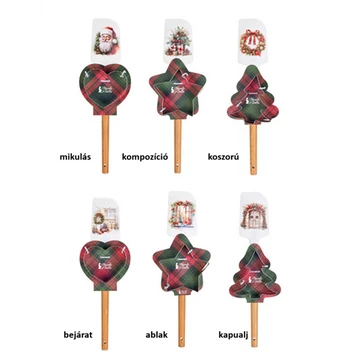 Ajándékszett:szilikonspatula fanyéllel 32cm és fém sütiformázó 9cm, Christmas is coming, bejárat, N.S.JHI251901D