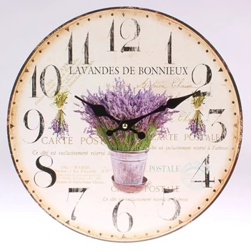 Óra levendulával cinkedényben 34cm,fa, DAK.HLC140065